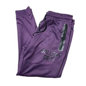 Gallery Dept. Mens L Purple Logo Stretchy Athletic Jogger Sweatpants